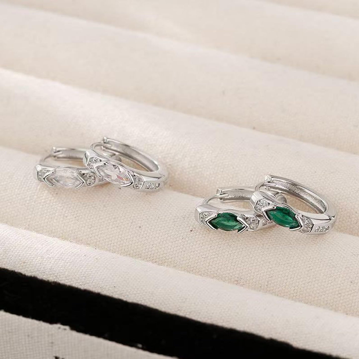 2 Pairs Lymphatic Drainage Moissanite Hoop Earrings for Women Titanium Histone Lymphvity Germanium Cubic Zirconia Earrings Dainty Huggie Hoop Moissanite Earring Jewelry Gifts