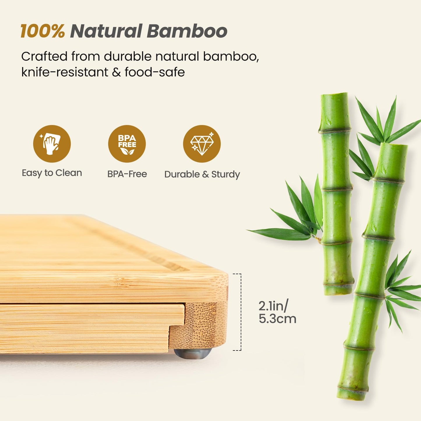 Large Charcuterie Board Set with Knife Set, 12.6" × 11.2" Square Fruit Tray, Bamboo Cheese Platter (Double-Drawer), Great for Group Gatherings, House Warming Gifts New Home, Birthday Gifts for Women