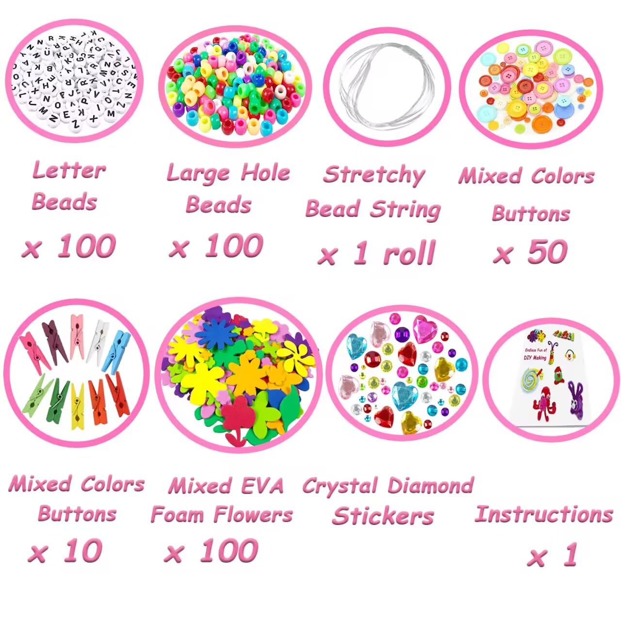 VLUSSO 3000Pcs Arts and Crafts Supplies for Kids Girls 8-12 Craft Kit with Pipe Cleaners Beads Crafts for Kids DIY School Supplies Set Crafting Box for Girls Boys Age 4-6, 6-8, 8-12 Years Gifts