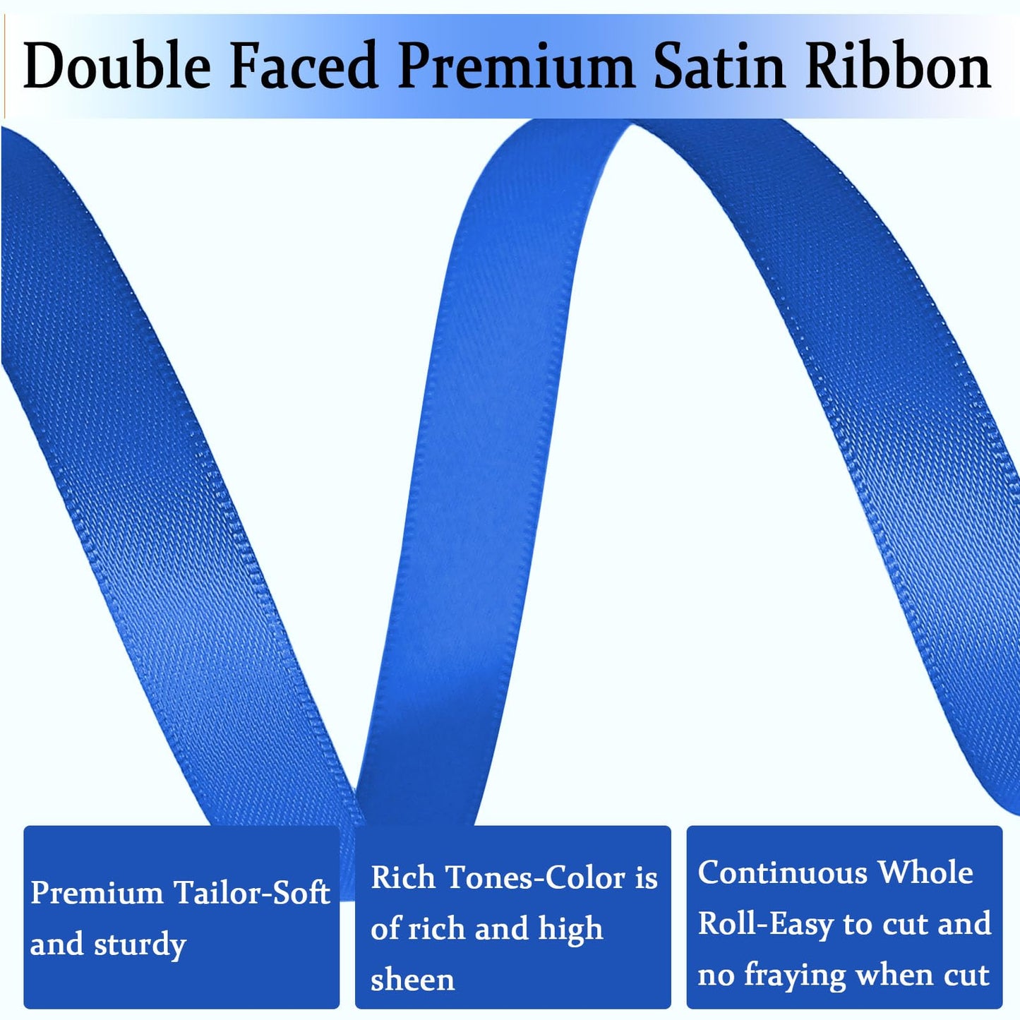 OZXCHIXU Royal Blue Satin Ribbon Double Faced Satin 1/2 inch x 100 Yards Polyester Ribbon for Gift Wrapping Crafts Wedding Decoration Bows Ornaments Party Bouquet Floral Arrangement