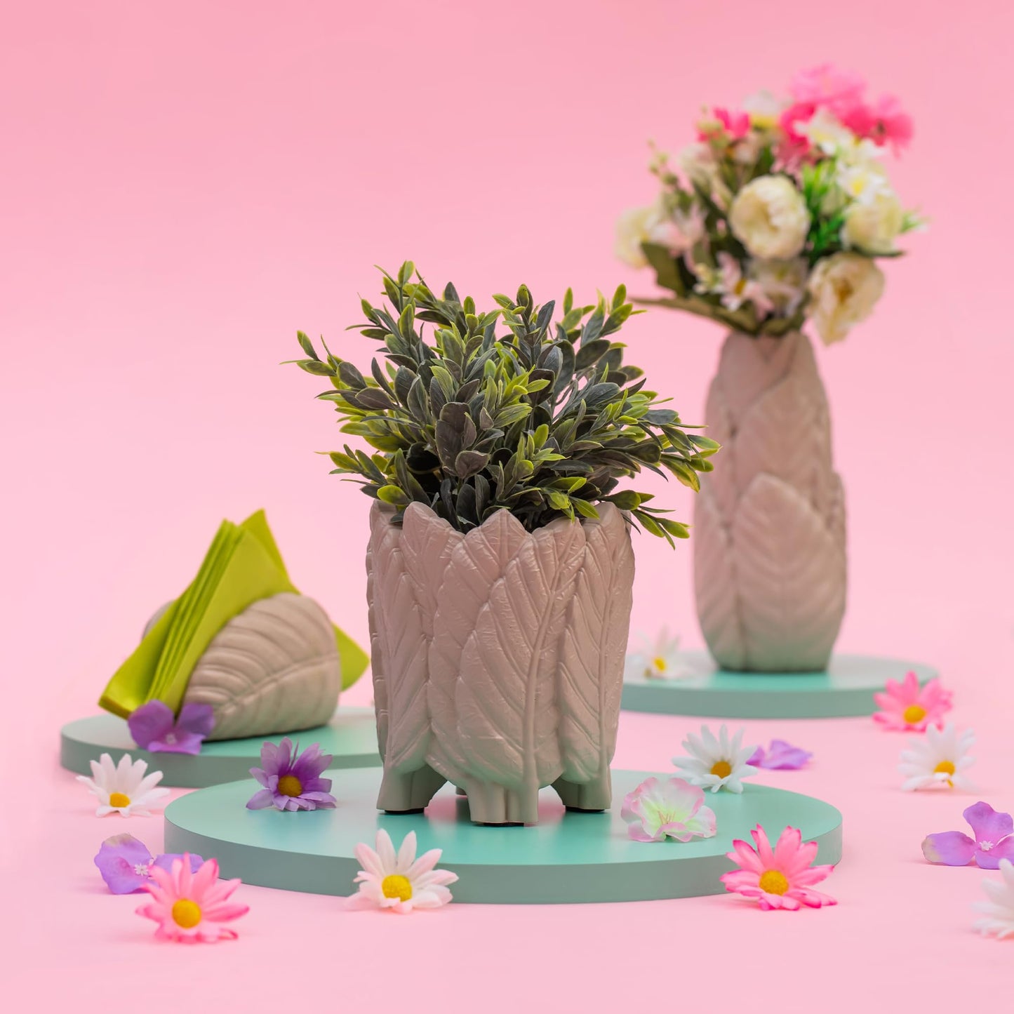 CONCRETTE Flower Pot 135 x 135 x 160 mm, Diameter 10 cm, Concrete Flower pots, Indoor Flower pots, Plant pots, planters, Plant Planter