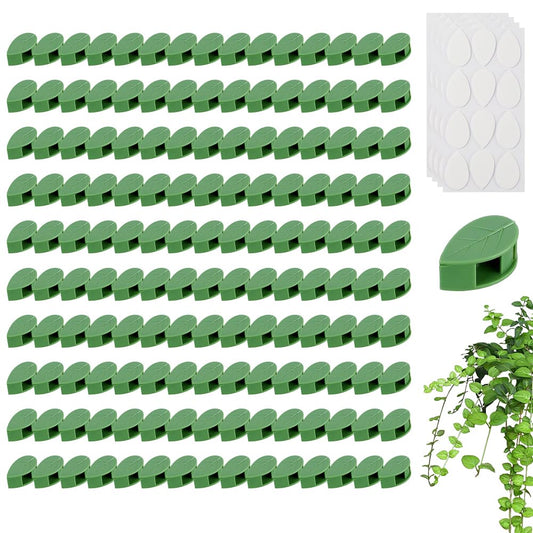 Plant Climbing Wall Fixture Clips, 60/100/150pcs Plant Vine Support Clips for Climbing Plants Vines, Removable Leaf Shaped Retainer Plants Training Wall Clip with Sticker for Indoor Decoration (60)