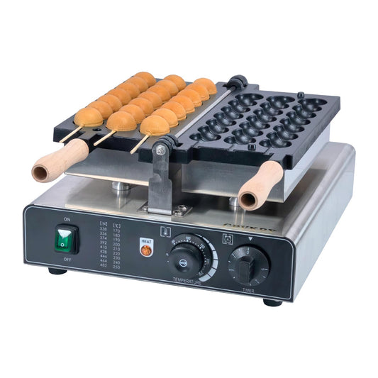 CPVKRY Commercial Waffle Skewer Maker, 120V 3-Grid Nonstick Electric Bubble Waffle Ball Machine, Double-heating Stainless Steel Bubble Waffle Stick Machine for Restaurant, Snack Bar, Street Stall