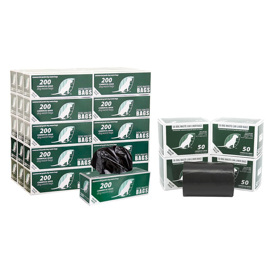 Zero Waste USA Commercial Grade 4 Dog Waste Station Refill Bags Bundle - 6,000 roll bags in 30 rolls of 200 & 4 rolls of 50 Dog Waste Station Can Liners - 40% Thicker competitor brands Roll Bags