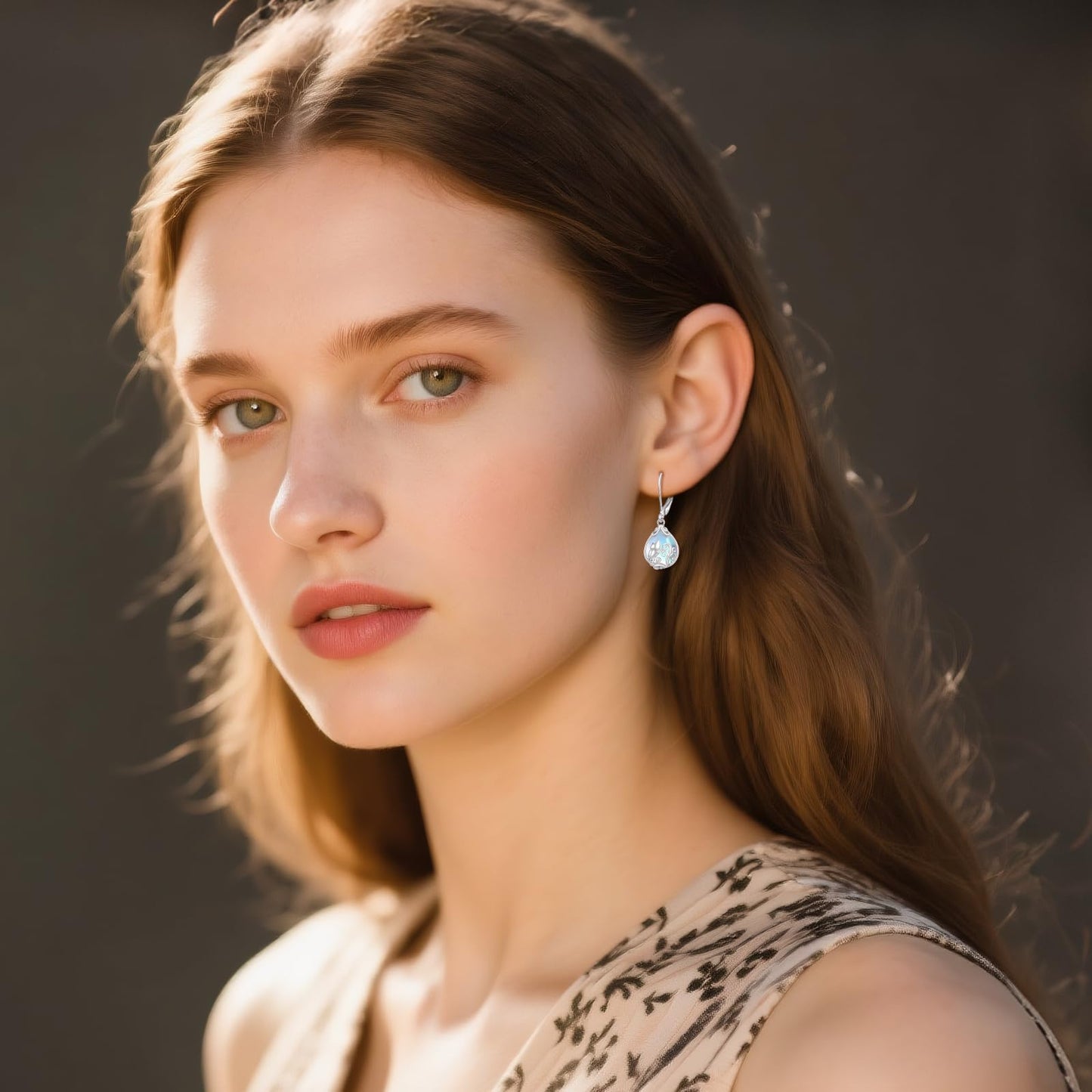 POPLYKE Moonstone Butterfly Teardrop Drop Dangle Earrings Sterling Silver Leverback Earrings Moonstone Jewelry Gifts for Women