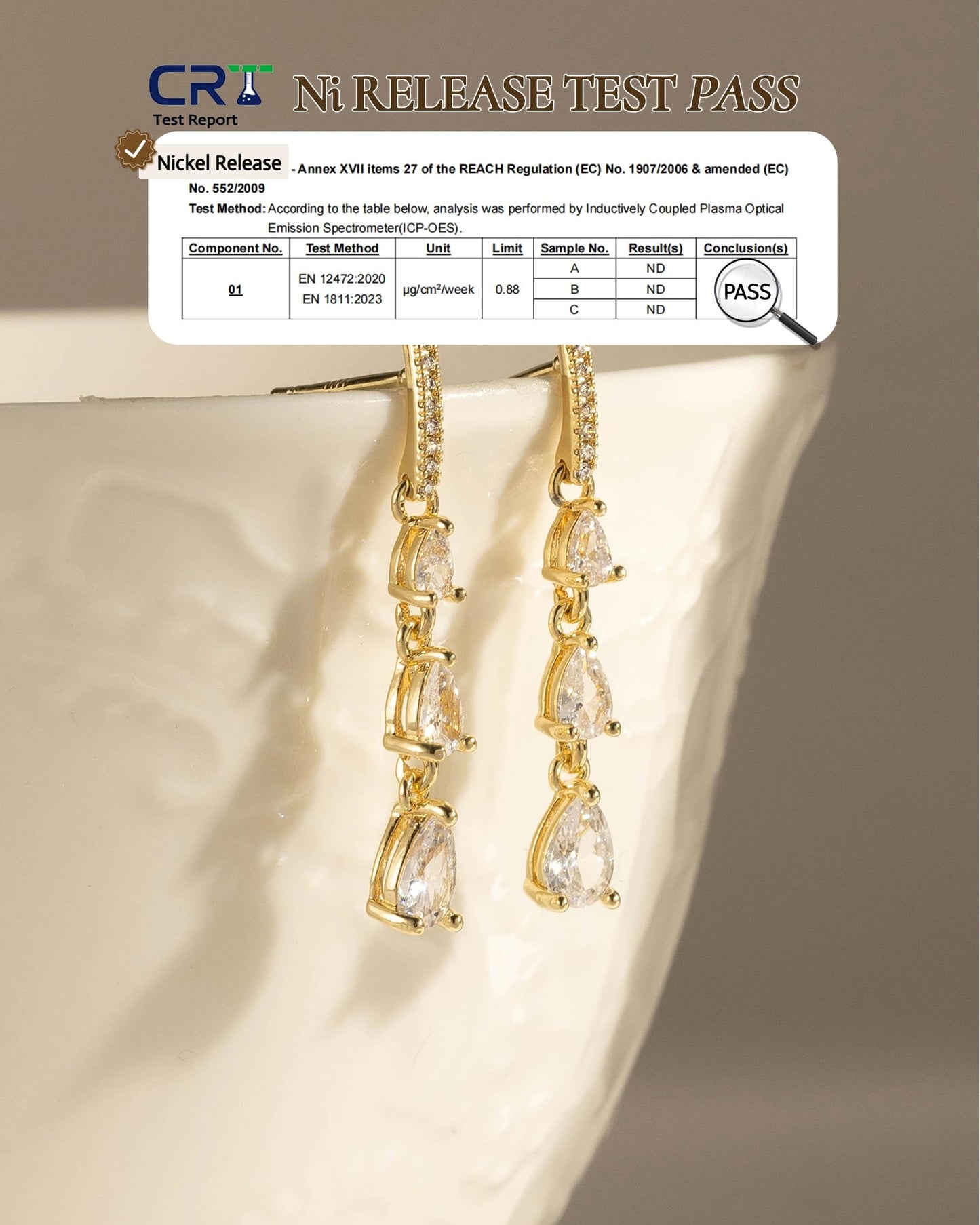 Asdecy Gold Dangle Earrings for Women Trendy 14K Gold Plated Brides Drop Dangle Cubic Zirconia Elegant Prom Bridal Bridesmaids Wedding Anniversary Dangling Jewelry