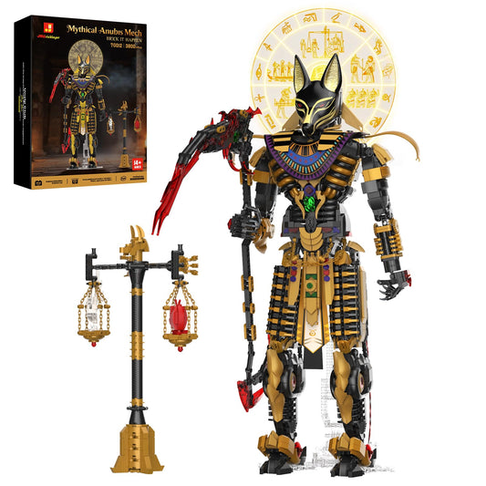 JMBricklayer Anubis Mythical Building Set for Adults, Ancient Egyptian God Building Blcoks, Collectible Mech Model Kits for Home Office Decor, Large Display Statue Gifts for Men & Mythology Lovers
