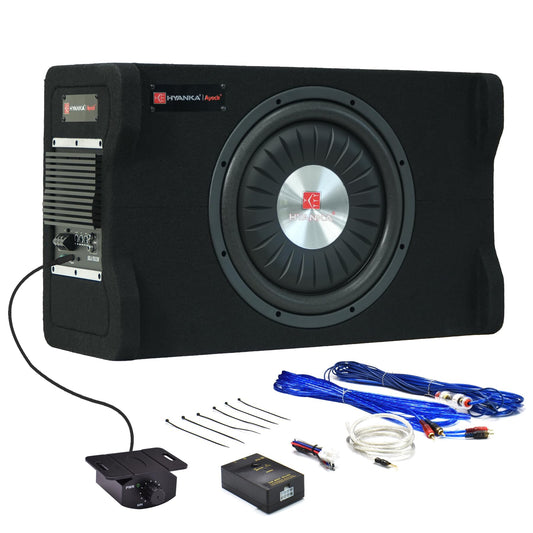 H YANKA SKA-TS12M 12" Compact Active Subwoofer System, 1200W Car Audio Bass Subwoofer, 300W RMS SUB with Built-in Amplifier, Easy Installation, Powerful Deep Bass for Car Trunk
