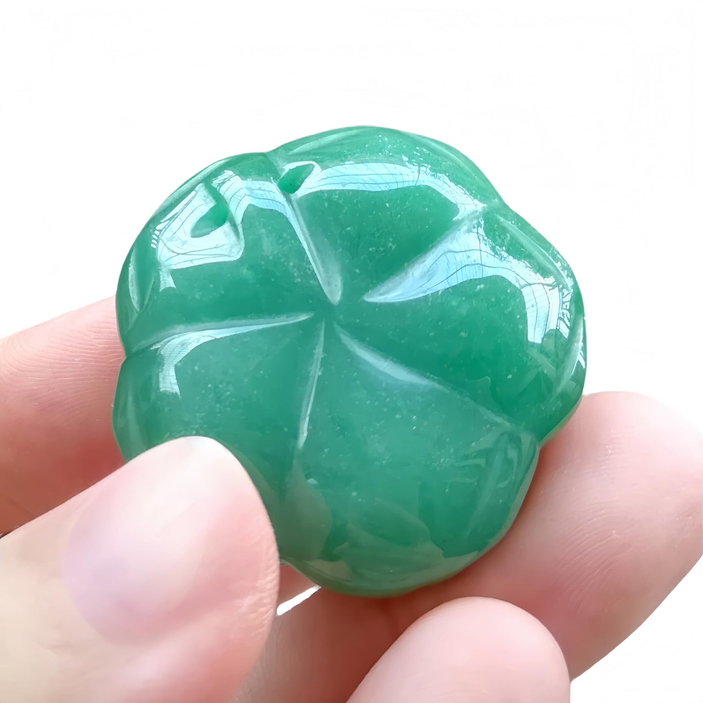 Sunshcat Natural Green Aventurine Crystal Rose Pendant,Three Dimensional Carved Healing Meditation Jewelry Crystals and Healing Stone Figurine,Suitable for DIY Jewelry Making and Valentine's Day Gift
