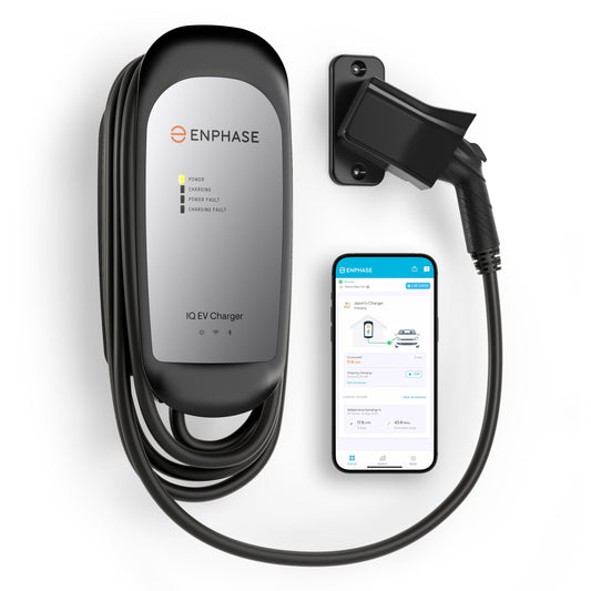 48 Amp Smart EV Charger - Enphase IQ 60, Hardwired, 11.5kW Power, 240V, 5-Year Warranty, Wi-Fi Connected, Safety Certified, 25ft Cable & Ruggedized J1772 Connector