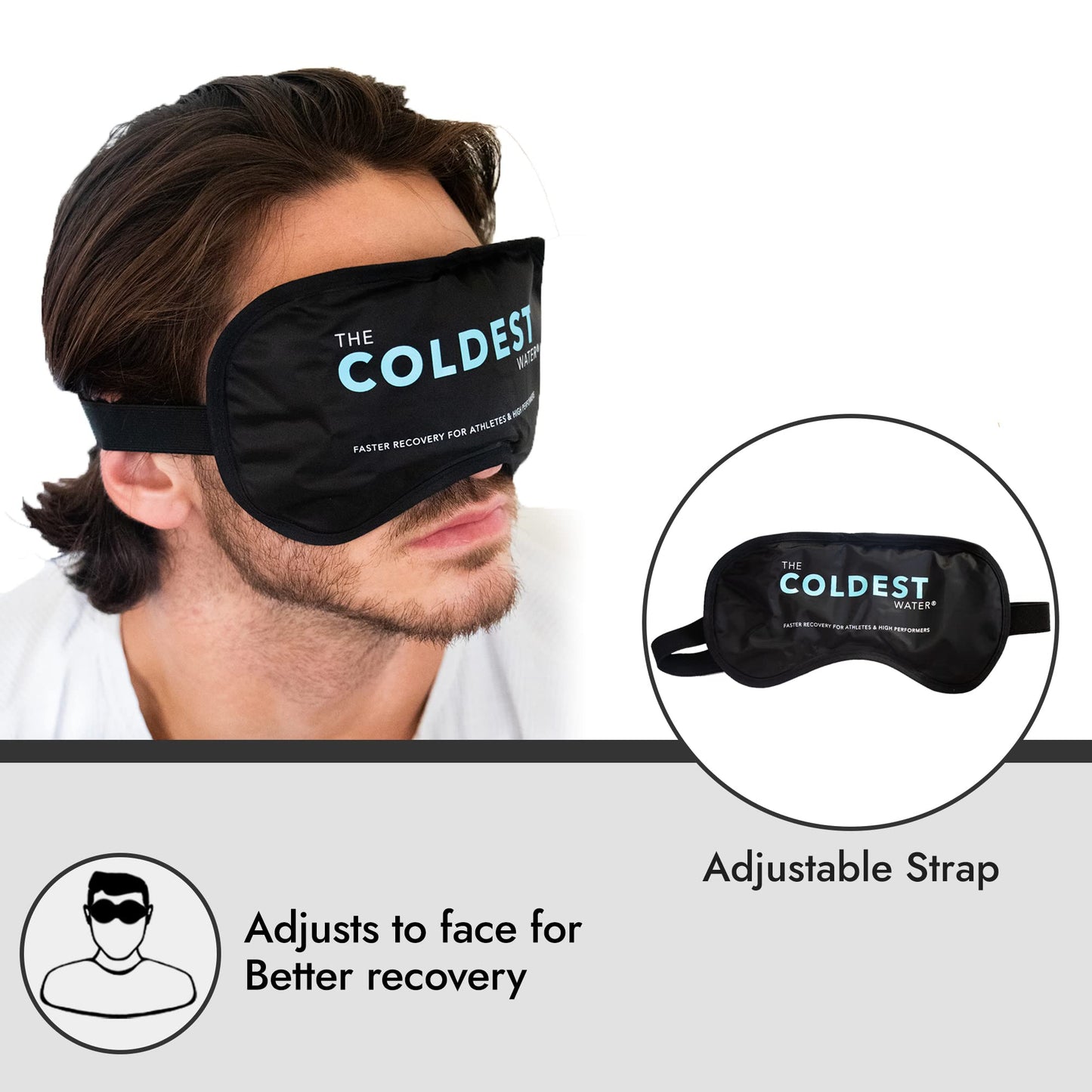 Coldest Eye Mask Cooling Gel Reusable Cold for Puffy Eyes, with Soft Plush Backing for Dark Circles, Migraine, Stress Relief