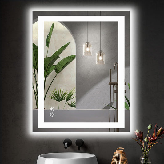 Sweetcrispy 32"x40" Smart Anti-Fog LED Bathroom Mirror with 3 Color Temperatures, Dimmable, Memory Function, Rectangle Modern Vanity Mirror