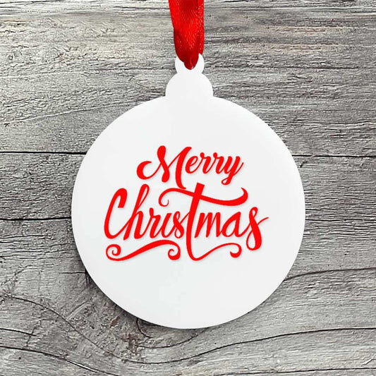 40 Pcs White Acrylic Flat & Round Ornaments - Sublimation Ceramic DIY Craft Blanks for Xmas, 3mm Thick Plastic Christmas Tree Decorations & Gift Tags