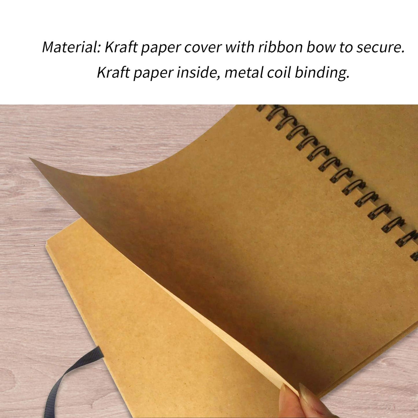 DIY Scrapbook Photo Album Kraft Paper Cover with Adhesive Pellets for Anniversary Wedding Travelling (No lettering on the cover)