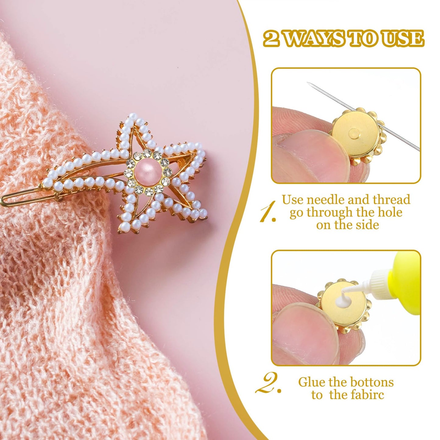 PATIKIL 12mm Sunflower Pearl Sew on Rhinestones, 200 Pcs Rhinestone Sequin Embellishments Crystal Glass Metal Base Flower Claw Rhinestones for Bedazzling Crafting Clothes, Champagne