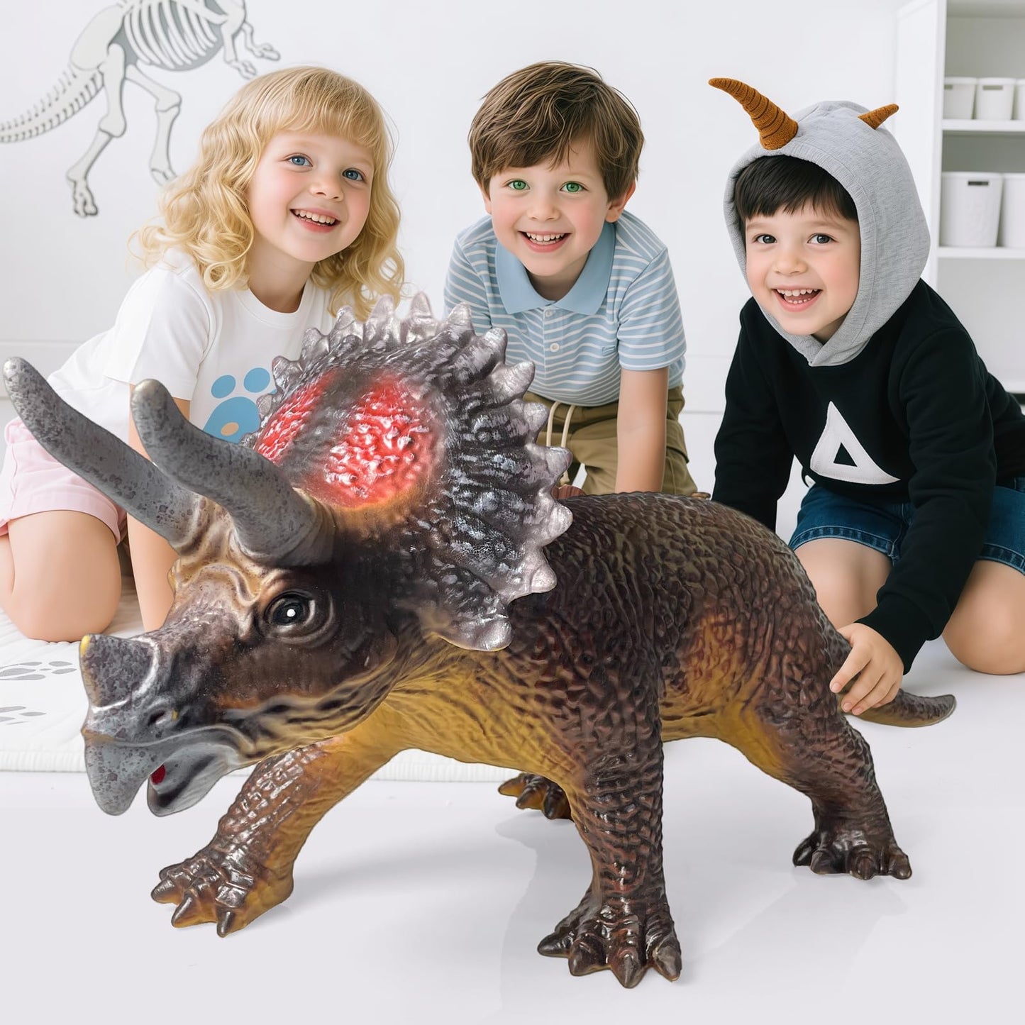 Gzsbaby Dinosaurs King Giant Triceratops Dinosaur Toy – 32 inches Realistic Lifelike Dinosaur Figure, Jumbo Dino Toys for Kids Toddler 3-5 5-7 Years, Perfect Party Favors, Birthday Gifts