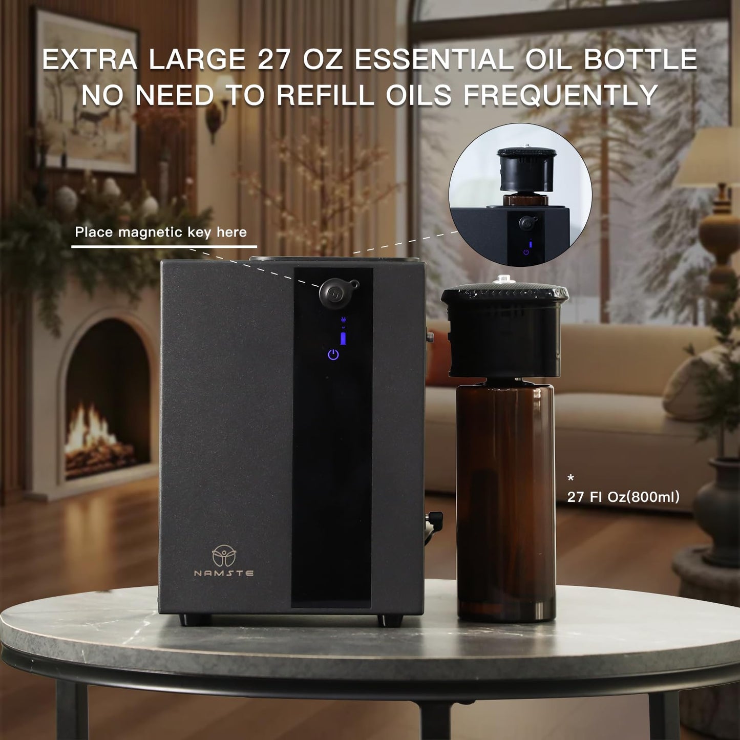 Namste Waterless Essential Oil Diffuser 4000 Sq. Ft, HVAC Scent Diffuser - 800ML Metal Aroma Diffusers with APP & Touch Control, Aromatherapy Machine Ideal Gift for Home Hotel Office Large Room