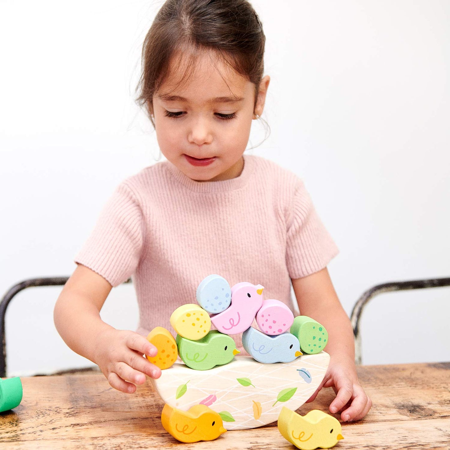 Tender Leaf Toys - Rocking Baby Birds - 12 Piece Balance Toy - STEM Toy - Early Learning to Develop Strategic Thinking and Fine Motor Skills - Wooden Toy Stacker & Balance Educational Game - Age 18m+