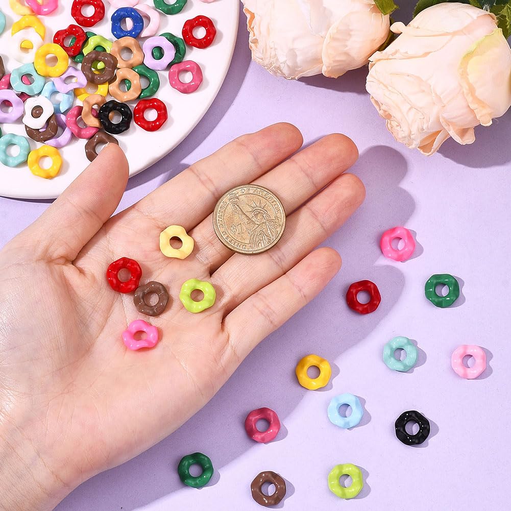 SUNNYCLUE 1 Box 100Pcs Wave Beads Wavy Beads Bulk Mini Plastic Acrylic Colorful Opaque Flower Spacers for Jewelry Making DIY Bracelets Necklace Earrings Keychains Crafts Supplies Women Adults