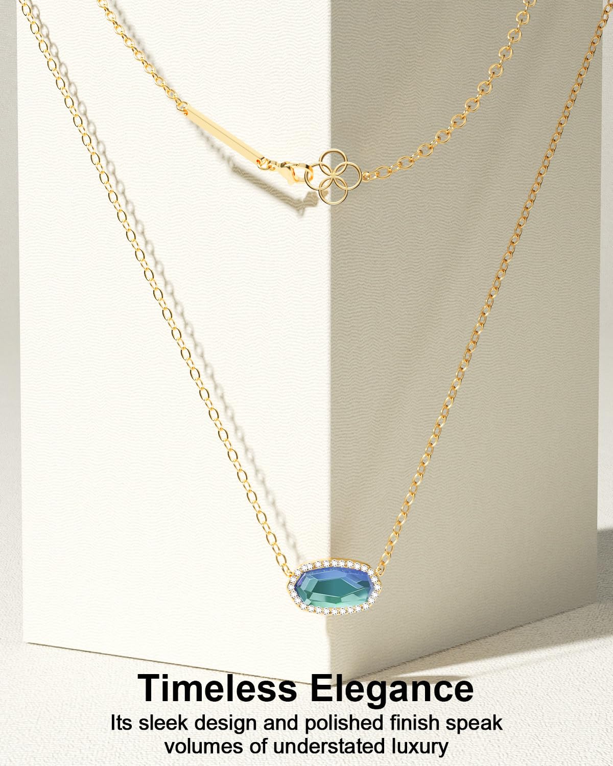 AICase 18K Gold Plated Pendant Necklace for Women,Diamond Rhinestone Dainty Fashion Jewelry,Anniversary Wedding Birthday Gifts for Women/MoM/Sister/Friends/Her/Wife/Grandma/Coworker_Sky Blue