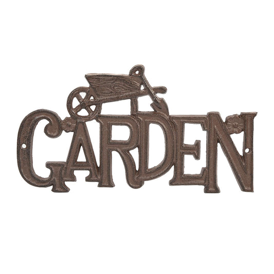 Sungmor Vintage Cast Iron GARDEN Plaque,Decorative Heavy Duty Wall-mounted Signs,Rustic Farmhouse Outdoor Wall or Fence Decor for Garden