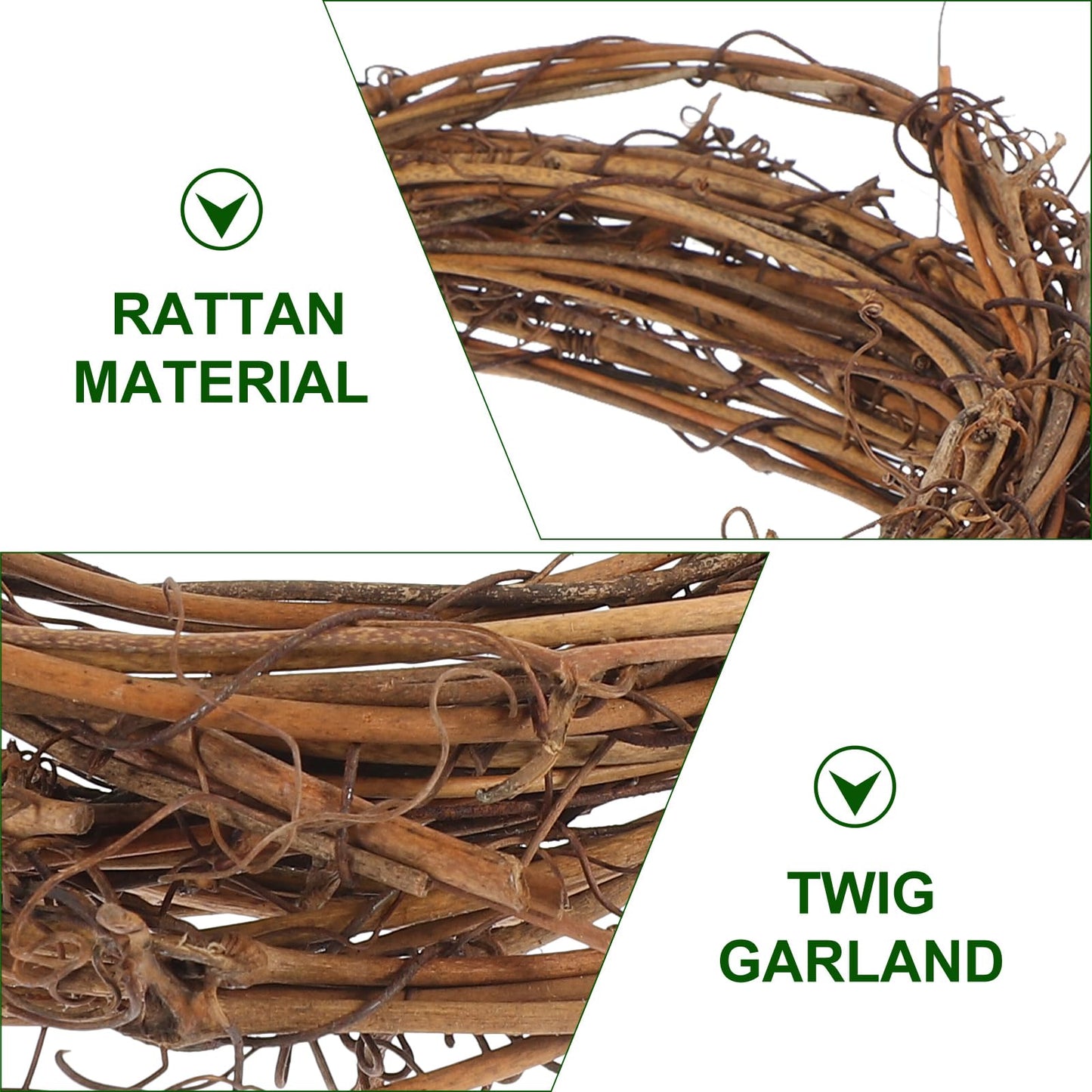 Garneck DIY Crafts Natural Vine, Twig Grapevine Wreath Garland for Christmas/Party/Halloween, Rattan Wreath Garland Decoration Grapevine Garland 180 Inch