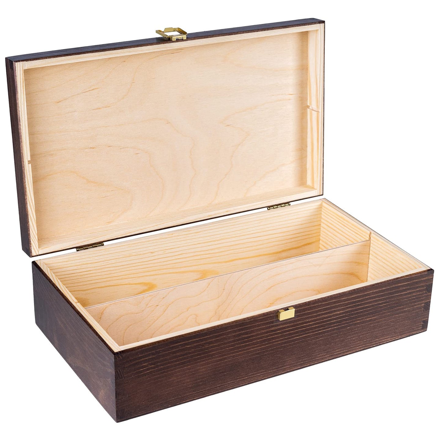 Creative Deco Brown Wine Wooden Box Gift Storage | 2 Bottles | 13.77 x 7.87 x 3.93 in (+/- 0.5in) | Wood Holder Lacquer |Box for Christmas, Birthday, Wedding, Valentine’s Day, Anniversary