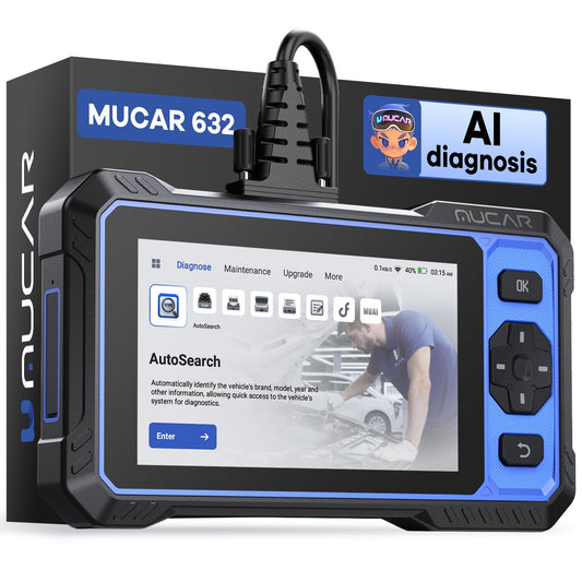 OBD2 Scanner, MUCAR 632 Elite AI-Assisted OBD2 Bidirectional Scan Tool, Oil/Throttle/SAS/TPMS/BMS/EPB Car Scanner Diagnostic Tool with 15+ Resets, CANFD Protocol, Autoauth for FCA SGW, Lifetime Update