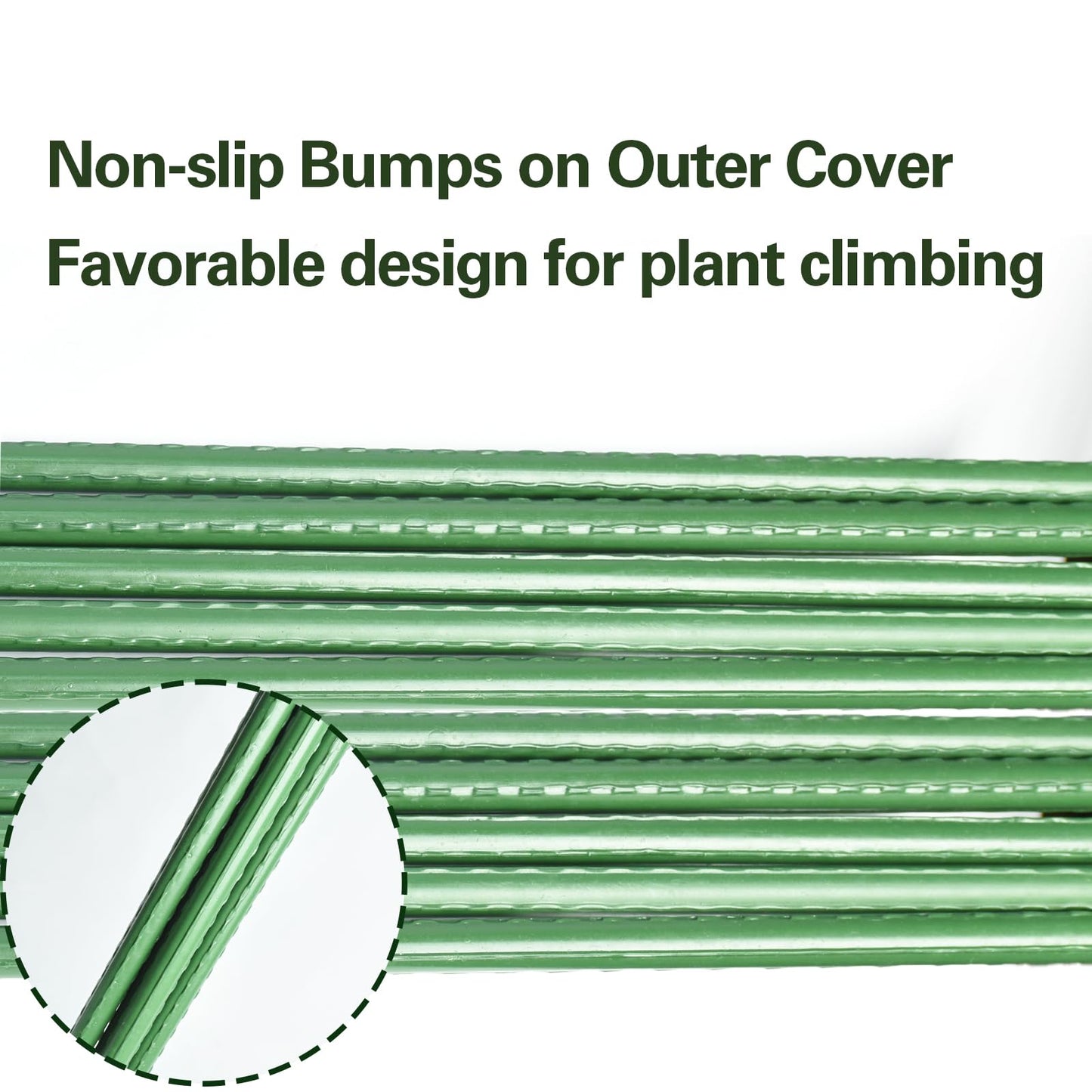 Sprigra Plant Stakes 36 inch, 3ft Steel Garden Stakes 25 Pack, Sturdy Plant Support for Climbing Plants, Tomatoes, Beans, Cucumbers, Peppers, Flowers, Potted, Strengthen and Stem to Grow Better