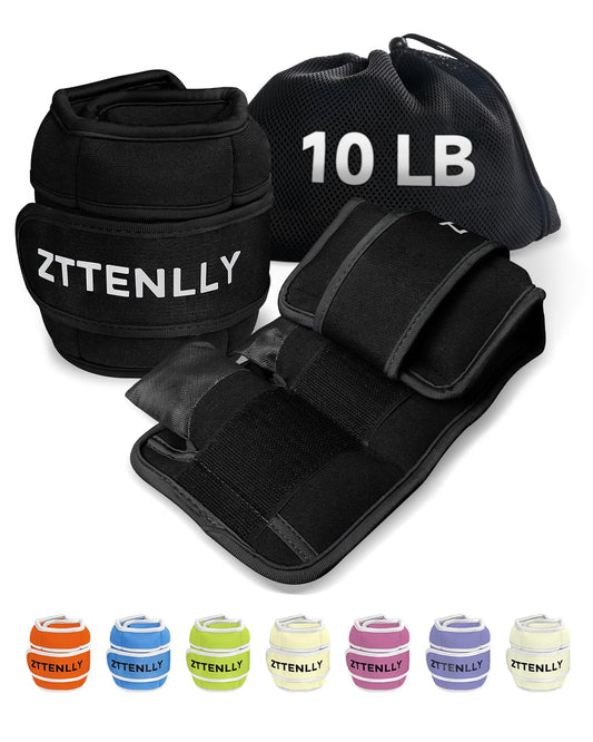 Adjustable Ankle Weights for Women Men and Kids | 1 Pair 5 10 15 18 20 Lbs Leg Wrist Ankle Weight Straps for Yoga, Walking, Running, Aerobics, Gym, Dance, Pilates, Cardio