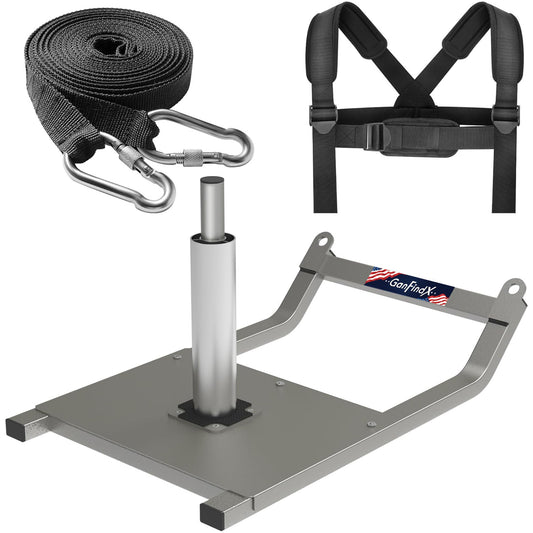 GanFindX Workout Sled for Strength and Speed Training, Push Pull Fitness Sled with Adjustable Shoulder Harness