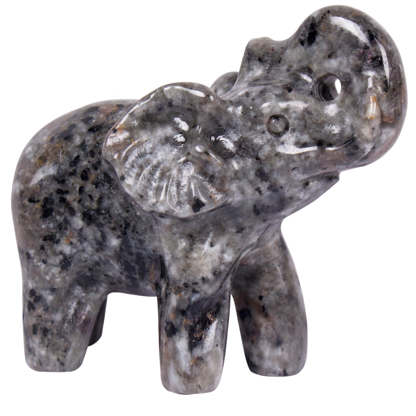 Hguxmcu 2 Inch Yooperlite Crystal Elephant Sculpture Handcrafted Healing Stone Animal Figurine Spiritual Home Decor Lucky Charm Gift for Wealth Success Positive Energy and Meditation Lovers