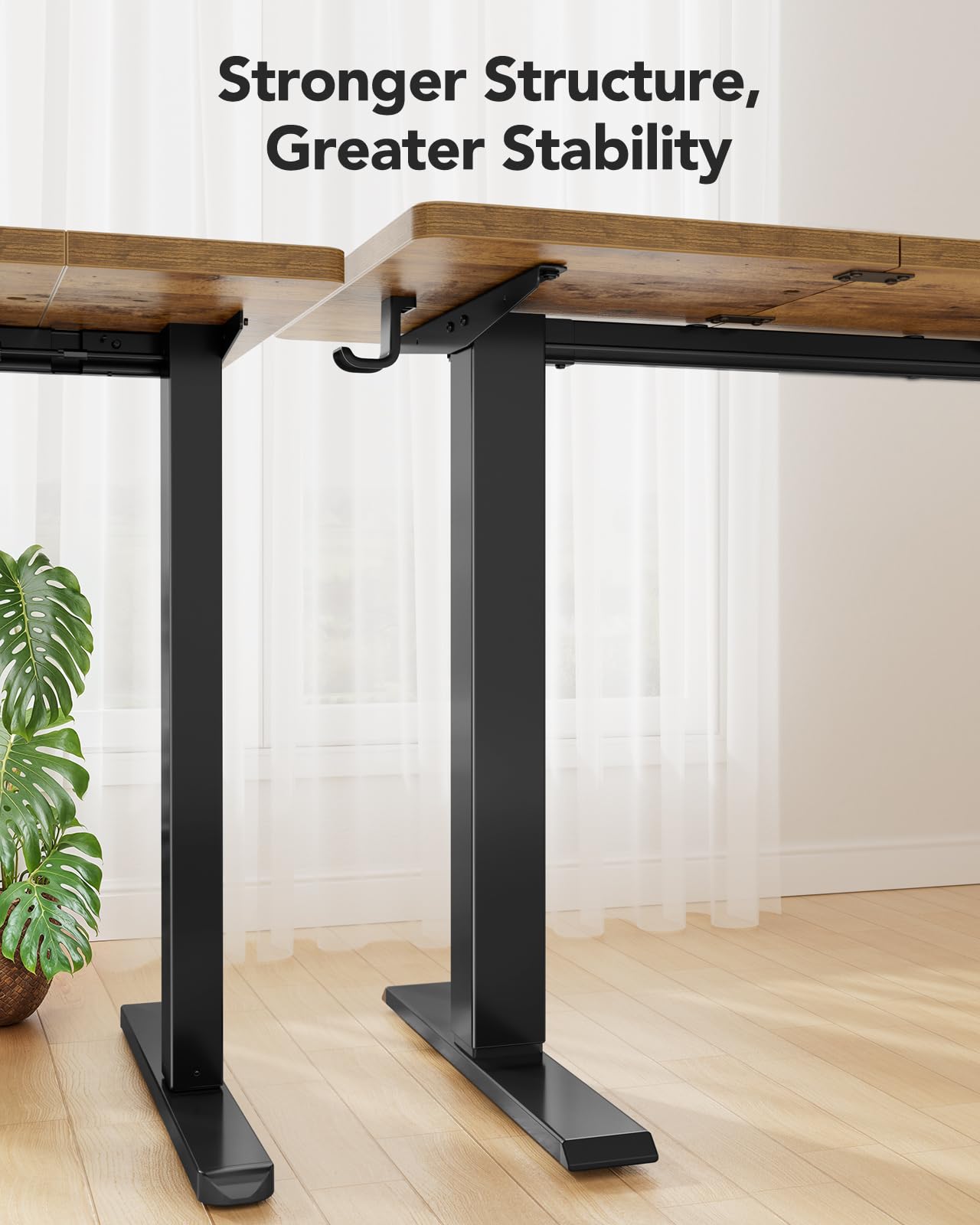 Marsail 63x24 Electric Standing Desk - Adjustable Height Computer Desk with Memory Presets, Storage Bag & Cable Management for Home Office & Gaming Workstations