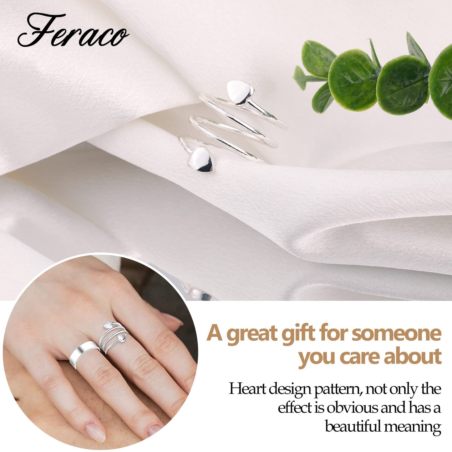 Feraco 2 PCS Copper Rings for Women,99.99% Pure Cooper Magnetic Thumb Ring with Magnet,Lymphatic Jewelry Gifts for Womens,Mothers Day Gifts