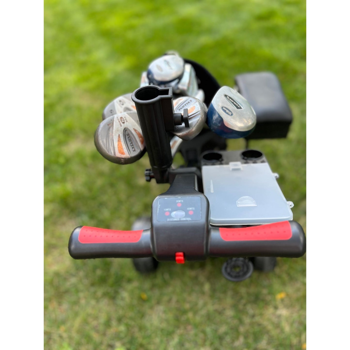 Super E Caddy The Weekender Electric Golf Cart, Packed with Drink Holder, Umbrella Holder, Scorecard Holder, Black