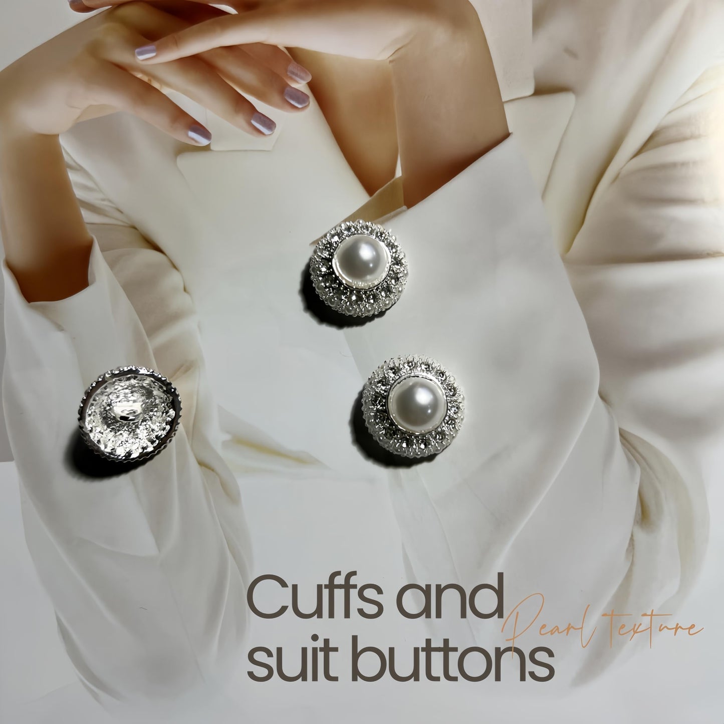 18 PCS Vintage Pearl&Diamond Buttons with Metal Shank for Clothing Design DIY Clothing Crafts Wedding Bridal Old Clothing Renovation