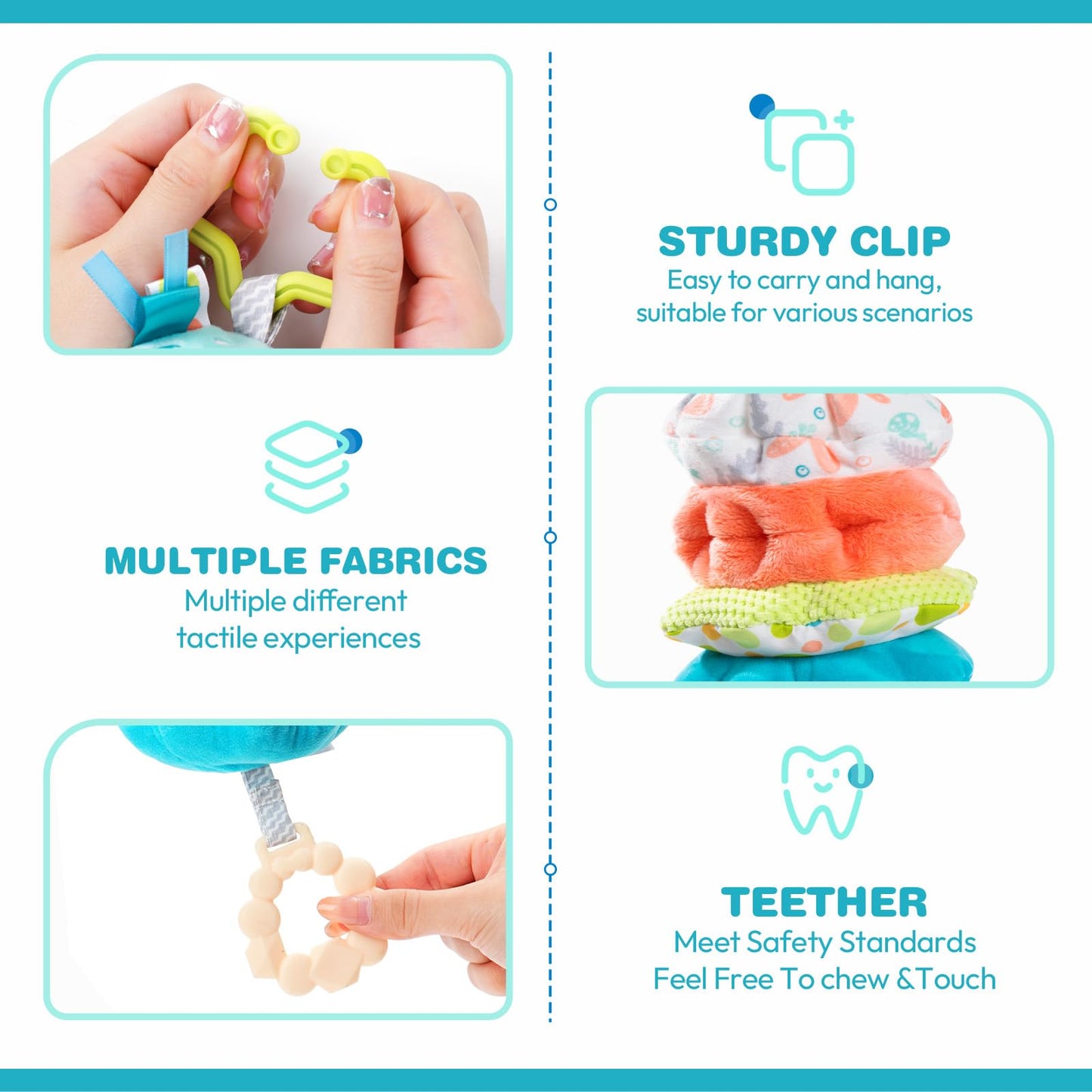 Jollybaby Baby Musical Pull String Hanging Toy for Stroller Car Seat Crib Play Gym, Plush Stuffed Whale Toy for Carseat with Music Teether Crinkle Paper, Sensory Toy for 0-6-12-18 Months Baby Gift