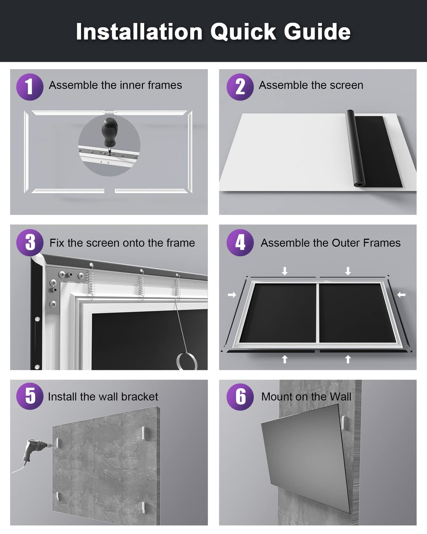 AWOL VISION Ambient Light Rejecting (ALR) Projector Screen for Ultra Short Throw(UST) Projector, 100" Fixed Frame, 80% Picture Quality Improved, 95% Celling Light Rejecting(CLR), Active 3D - C100