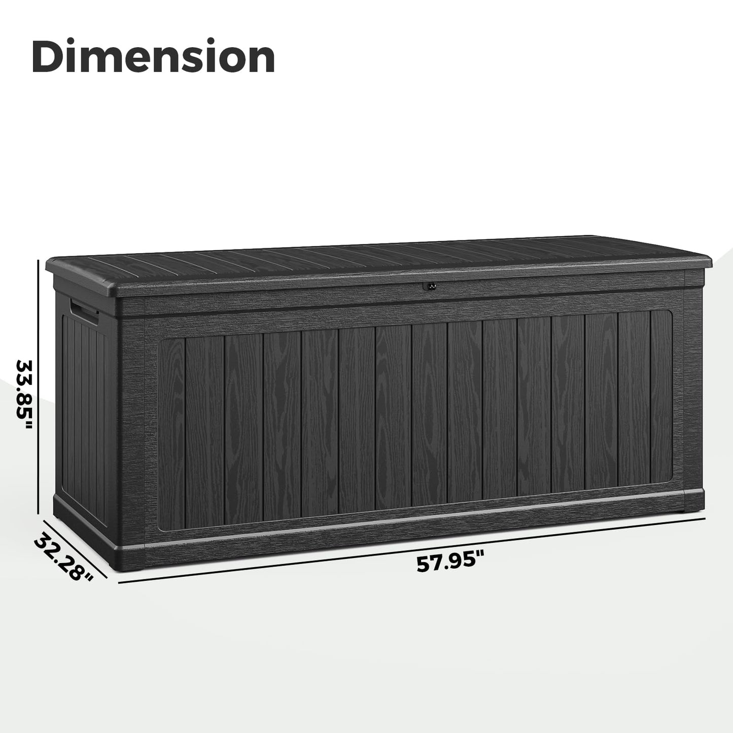 Lyromix 260 Gallon Outdoor Storage Box, UV-Resistant Waterproof Deck Box Outdoor with Lockable Design (Lock Not Included) and Hydraulic Lid, Patio Storage Bin for Cushions and Garden Tools, Black