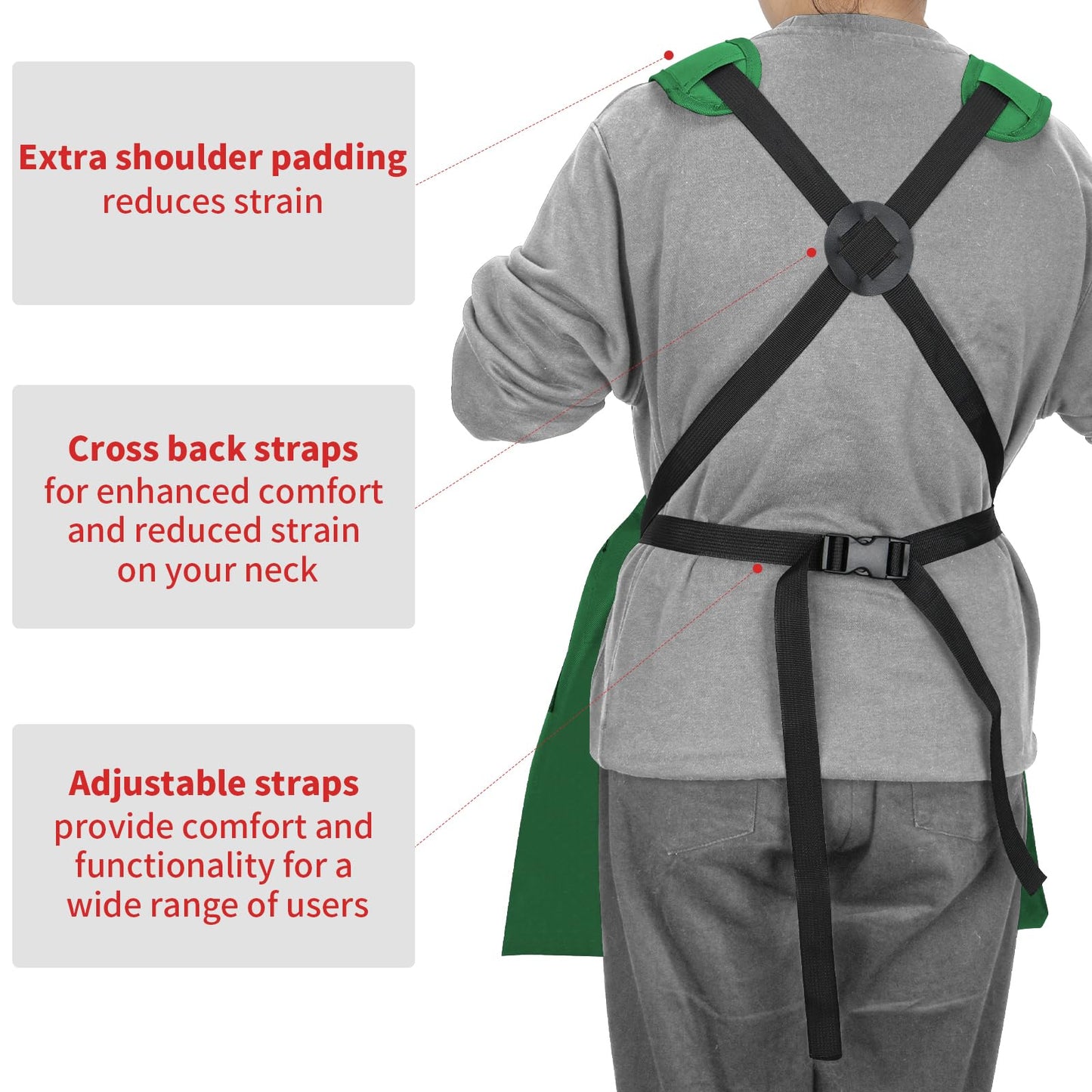 iHansee Green Gardening Apron with Pockets, Garden Apron with Protective Gloves for Women&Men, Harvest & Foraging Aprons w/Quick Release Pocket for Gardeners, One Size Fits Most, Gardening Gifts
