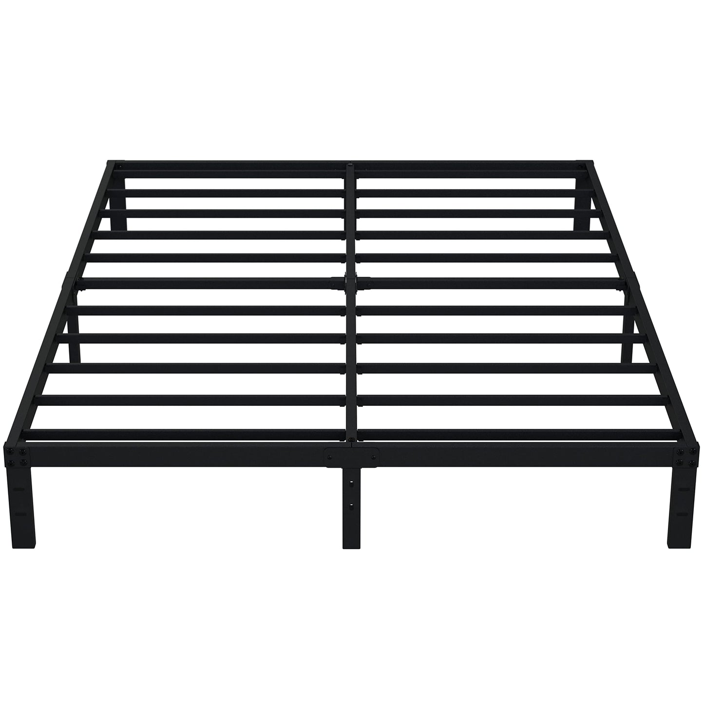 EMODA Queen Bed Frame No Box Spring Needed 10 Inch Heavy Duty Metal Platform BedFrame Queen Size with Steel Slats, Easy Assembly, Black