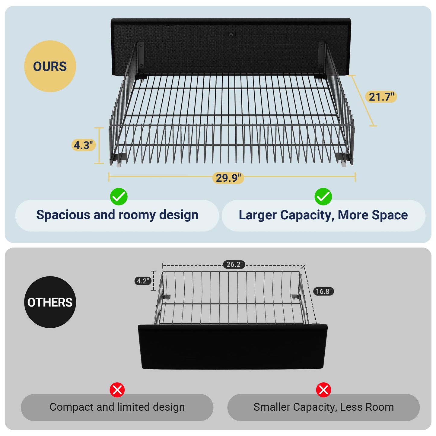 Allewie Modern Queen Size Platform Bed Frame with 4 Storage Drawers and Velvet Upholstered Headboard, Wooden Slats Support, Upholstered Mattress Foundation/No Box Spring Needed/Easy Assembly, Black