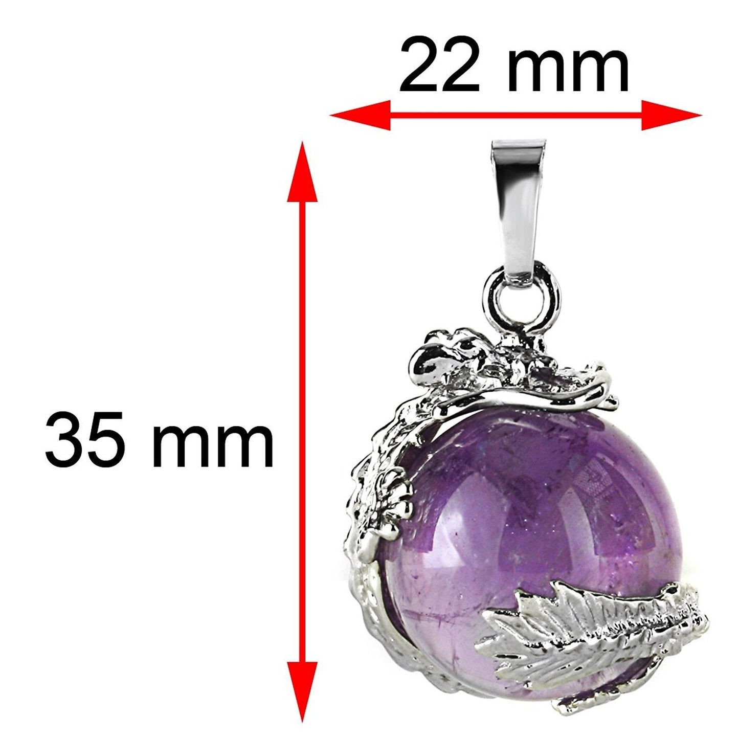 JEWELRIESHOP Dragon Necklace Chakra Reiki Healing Crystal Pendant Gemstone Necklace for Women Men