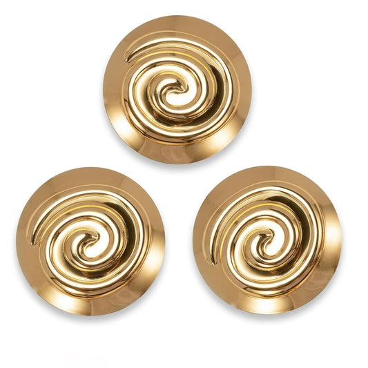 3 Pcs Greek Goddess Costume Brooch Pins Set - Golden Spiral Princess Dress Up Accessories for Women, Roman Toga Party Jewelry & Halloween Cosplay Supplies 2.3 Inch