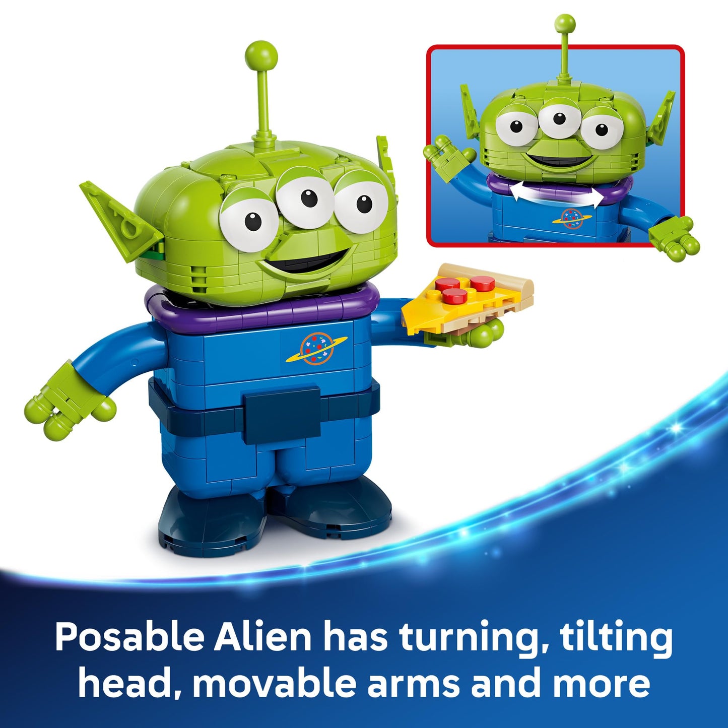 LEGO Disney and Pixar Toy Story Alien with Pizza Planet Rocket Ride - Building Toy for Girls & Boys, Ages 9+ - Disney Gift Idea - Kids Bedroom Decor - 43307