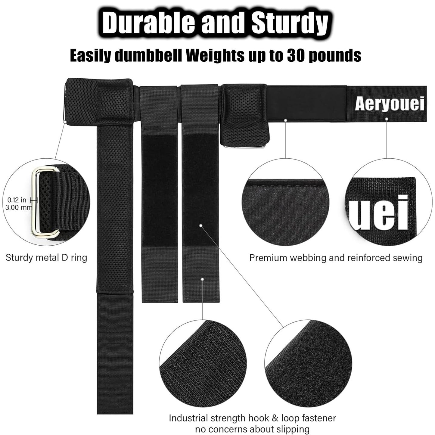Dumbbell Foot Attachment, Tibialis Trainer, Adjustable Ankle Weights, Leg Workouts at Home for Hip Flexors,Ankle Straps for Weight Lifting,Shin Splint,Hamstring Curls,Leg extensions,Home Gym Equipment.