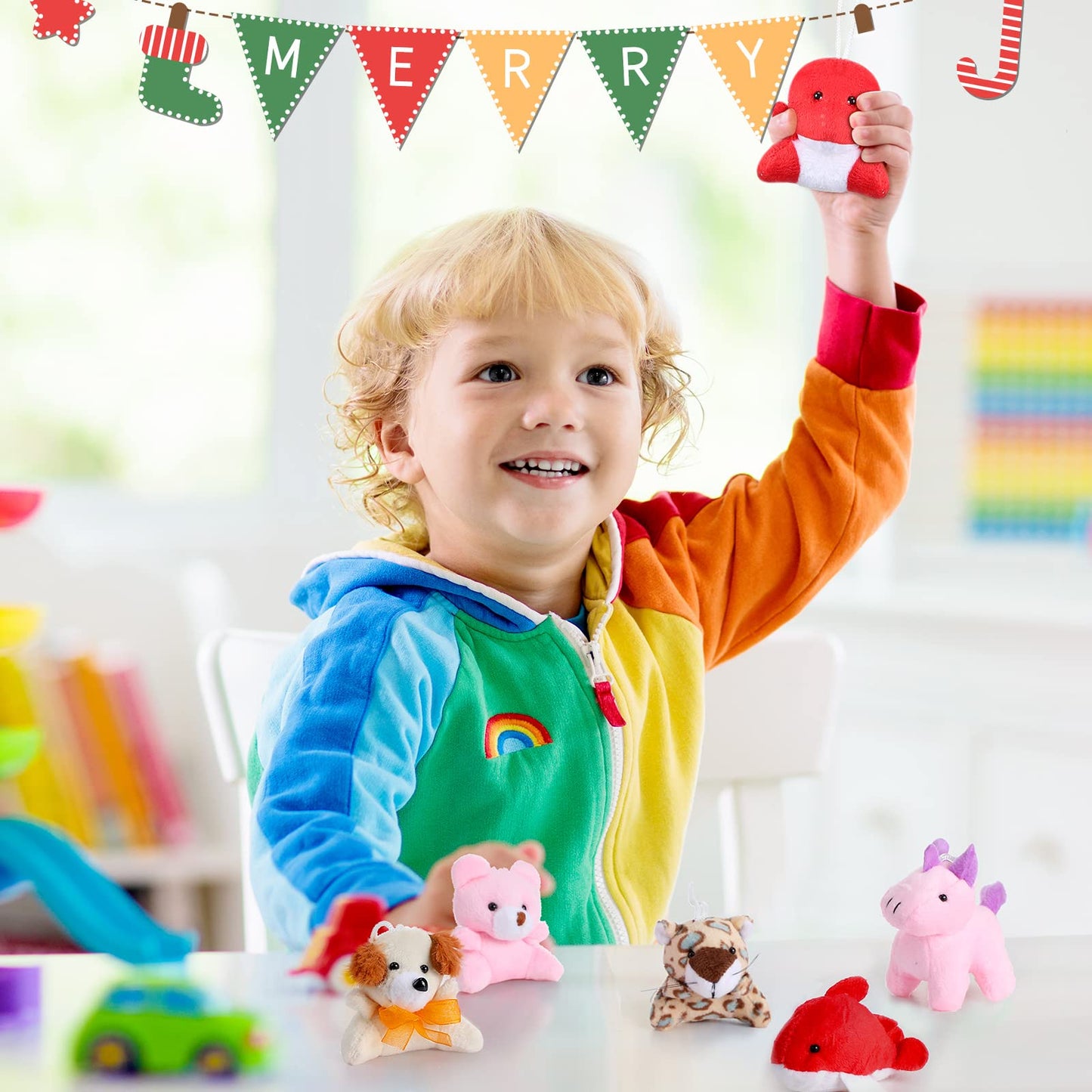 HyDren 120 Pcs Mini Animal Plush Toys Party Favors Small Stuffed Animals Bulk Cute Jungle Sea Animal Toy Keychain Decoration for Valentines Birthday Party Classroom Prize Teacher Student Award Gift