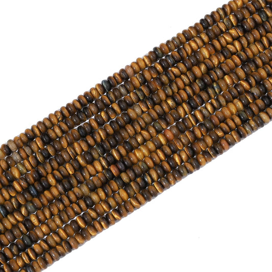 BEADIA Natural Yellow Tiger Eye Disk Stone Beads 4x2mm 160pcs Rondelle Loose Semi Gemstone Beads for Jewelry Making Design