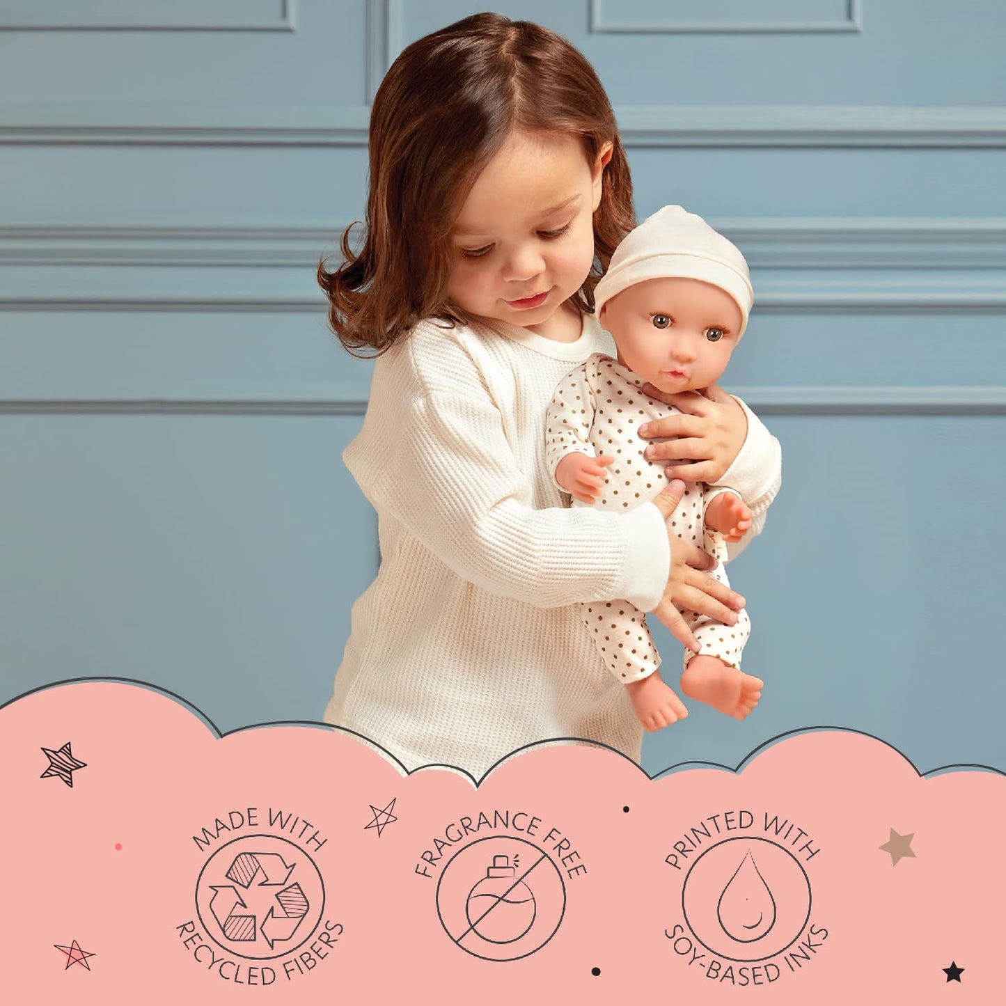LullaBaby – 14-Inch Bath Doll – Fair Skintone & Blonde Hair Baby Girl Doll with Accessories – Soft Plush Body – Real Water Play – Toddler Toy – Ages 2+