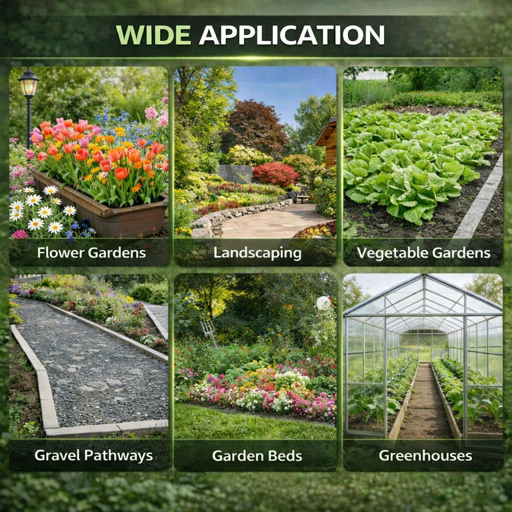 Sunifier Heavy Duty Weed Barrier Landscape Fabric, Woven Geotextile Ground Cover - Premium Weed Control Mat for Garden Beds, Driveways & Landscaping(1.3ft x 50ft)